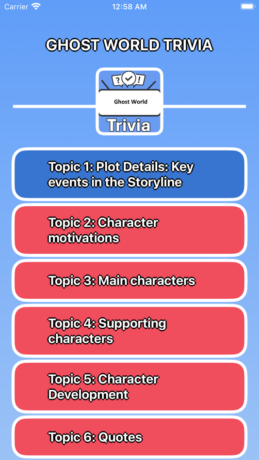 #1. Ghost World Trivia (iOS) By: Martin Tseng