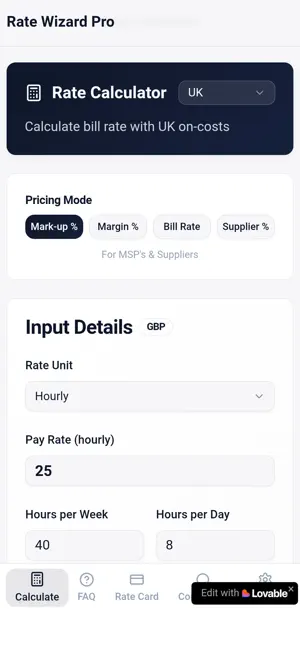 Rate Wizard Pro screenshot 2