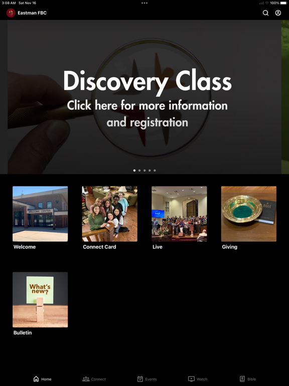 Eastman First Baptist iPad screenshot 1 - Education app