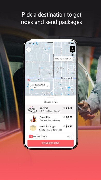 Berymo - Free rides to Places Screenshot