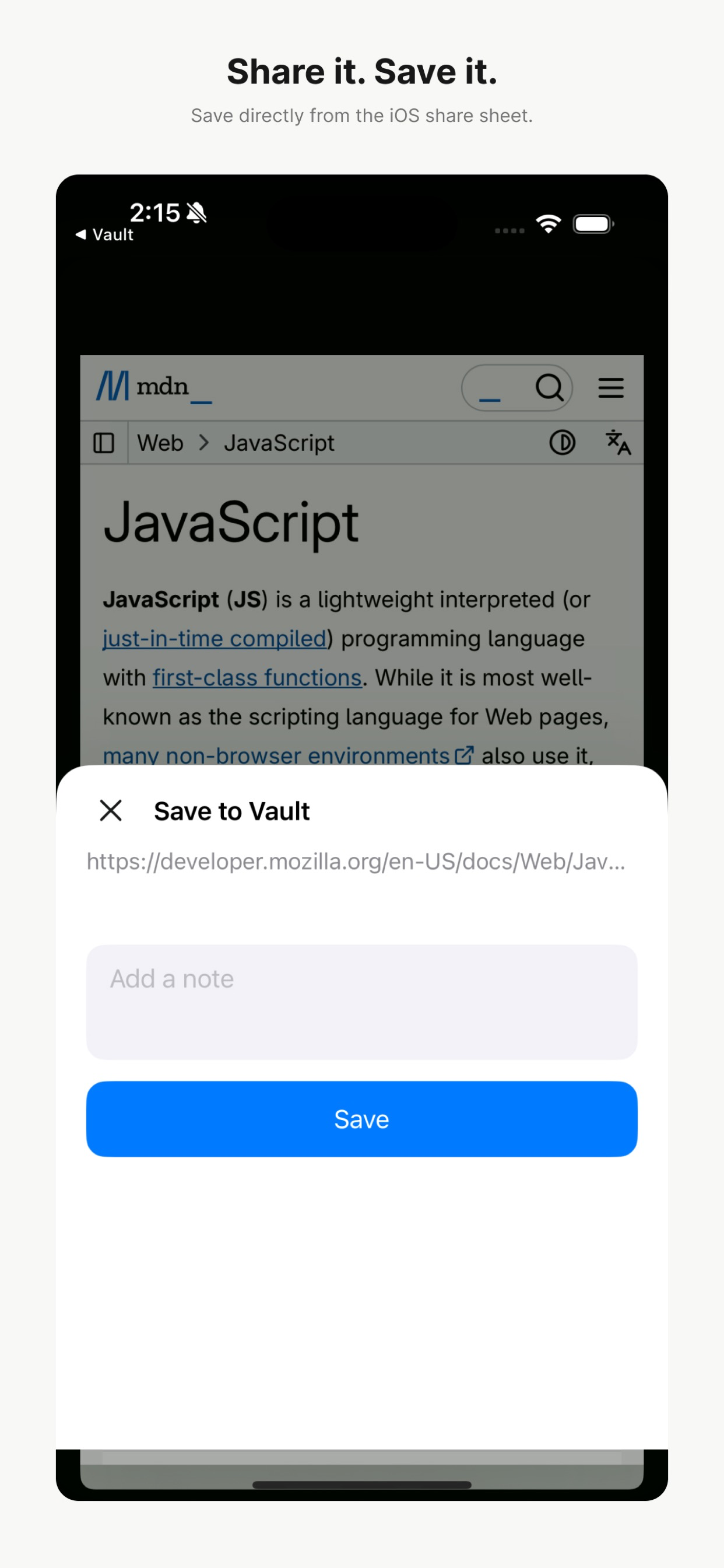 Vault: Save Links screenshot 2