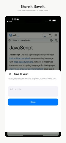 Vault: Save Links Screenshot 2 of 4