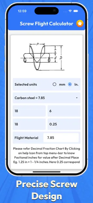Screw Flight Calculator screenshot 4
