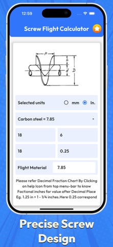 Screw Flight Calculator Screenshot 4 of 5