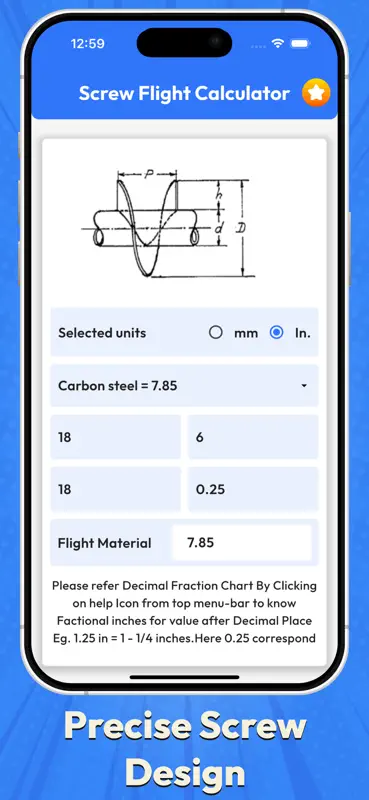 Screw Flight Calculator screenshot 4 of 5