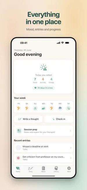 Mezame — CBT Thought Journal screenshot 1