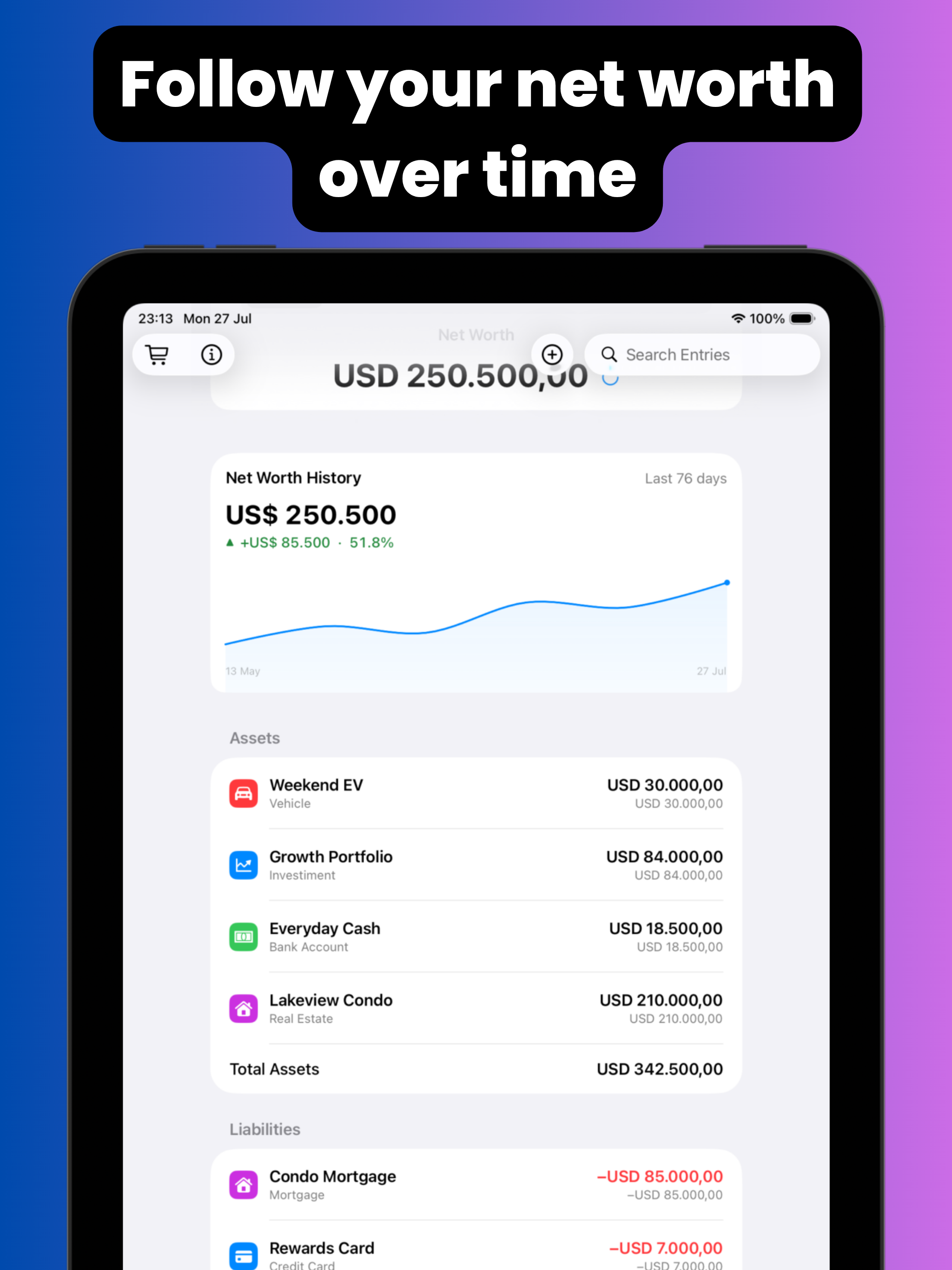 Wealthio: Net Worth Tracker screenshot 7