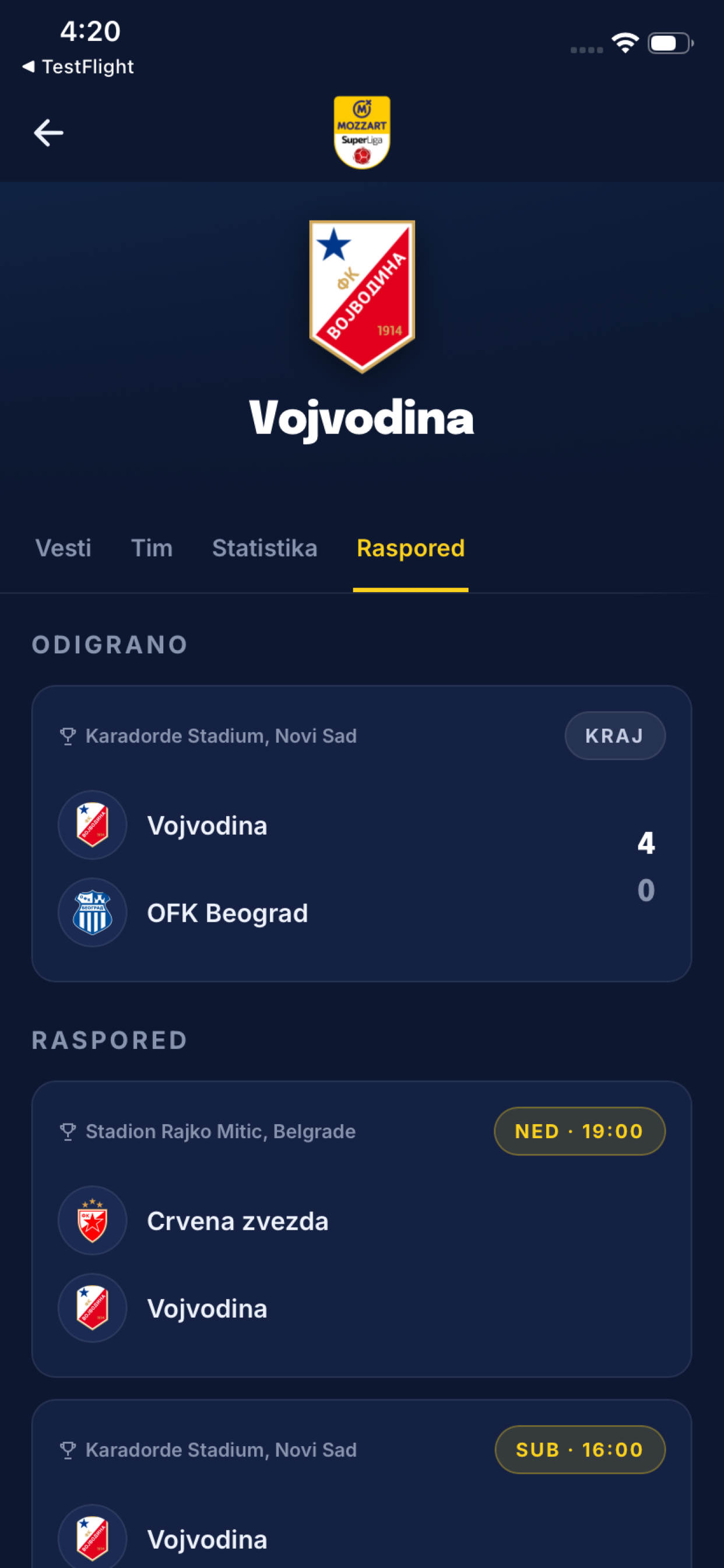 Superliga Srbije screenshot 8