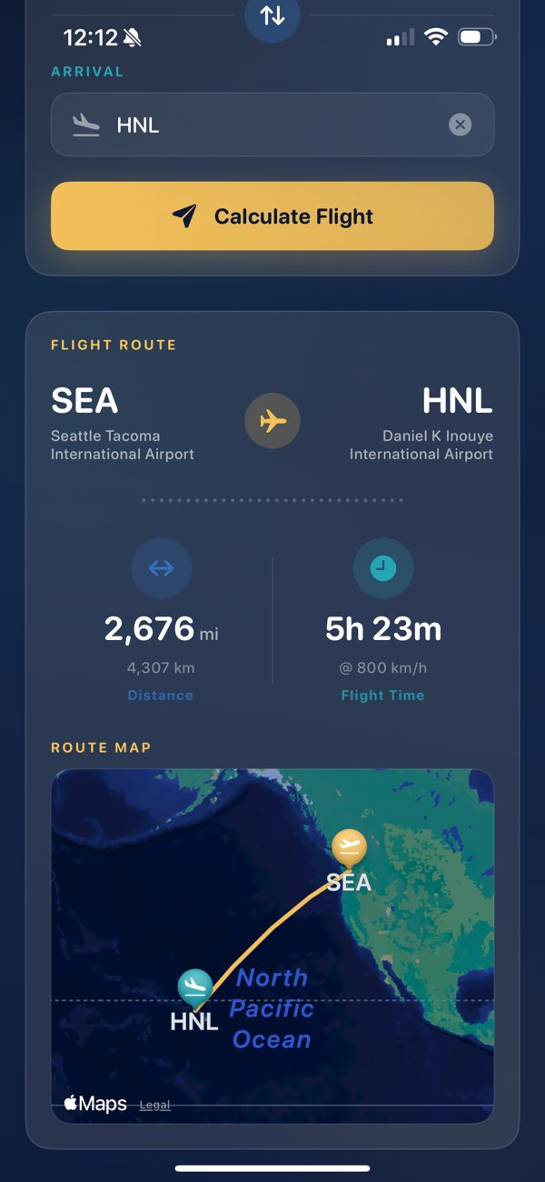Flight Distances Calculator screenshot 4