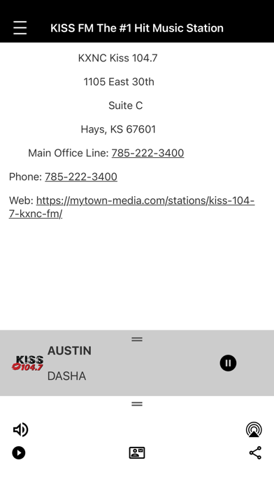 Kiss 104.7 Screenshot