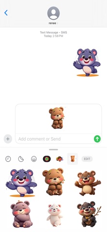 Blissful Bear Stickers iPhone screenshot