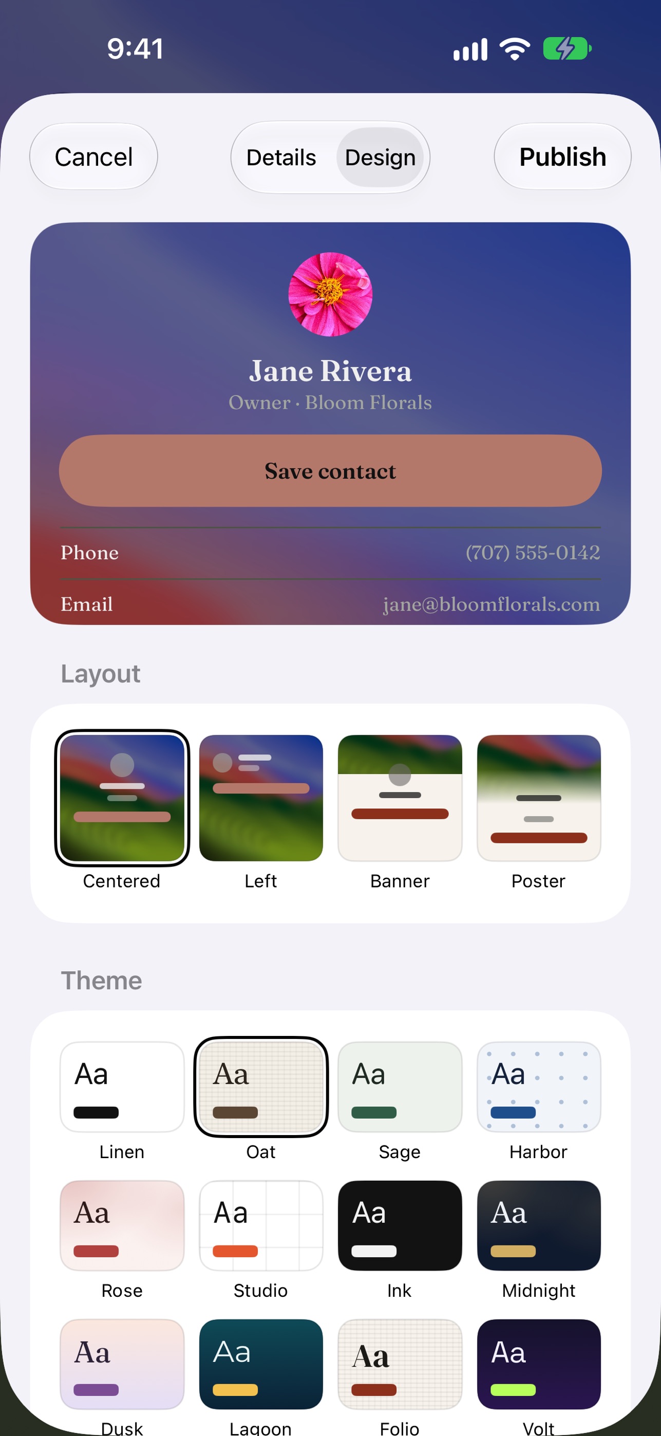Screenshot 2 of Linen: Digital Business Card