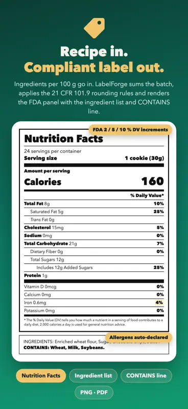 LabelForge: Nutrition Facts screenshot 1 of 7