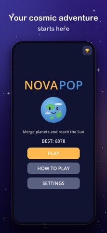 NovaPop: Planet Merge Game iPhone screenshot