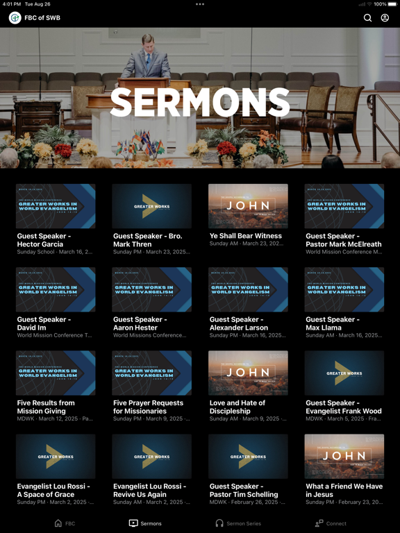 First Baptist Church - Broward iPad screenshot 2 - Lifestyle app