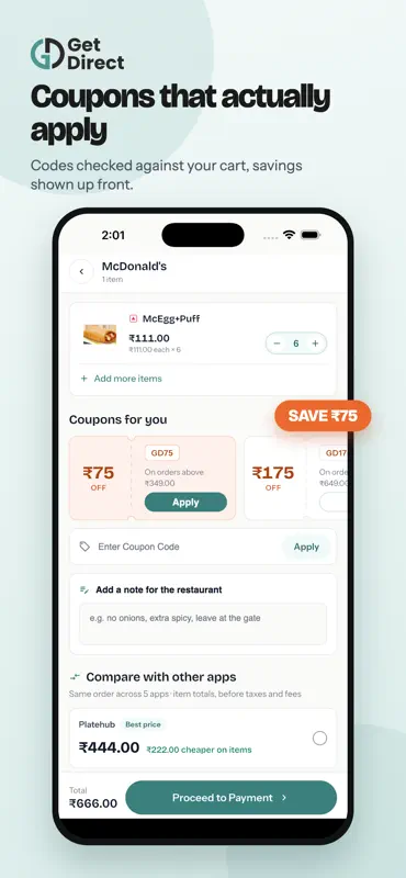 GetDirect - Compare Food Apps screenshot 4 of 6