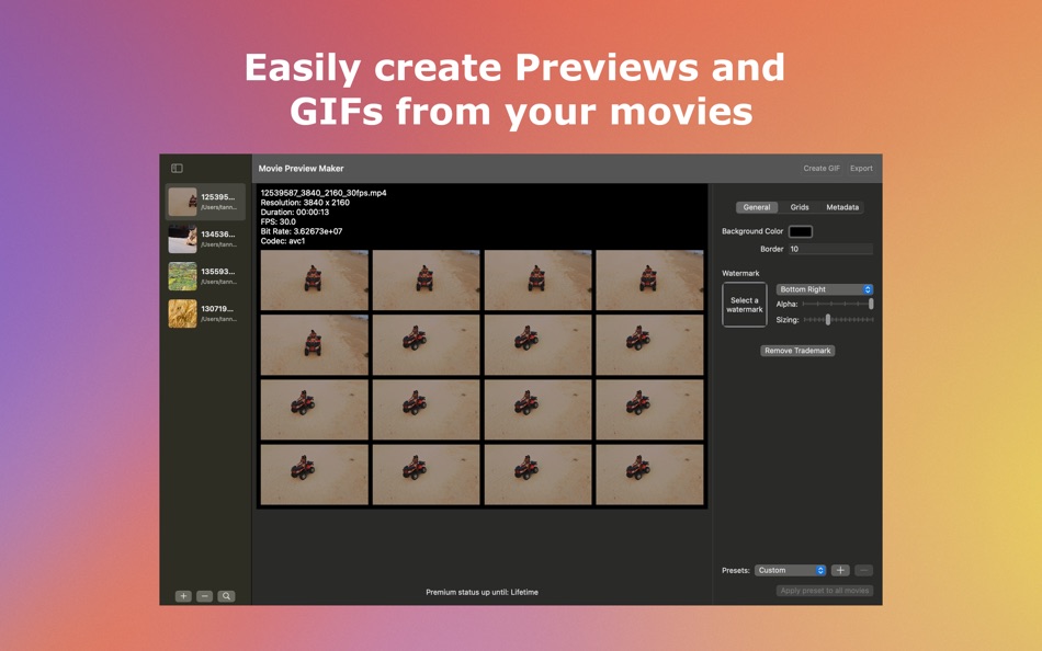 #1. Movie Preview Maker Thumbnail (macOS) Tekijänä: Tan Nghia La