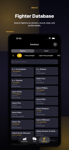 MMA AI screenshot