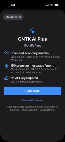 GNTK AI iPhone screenshot