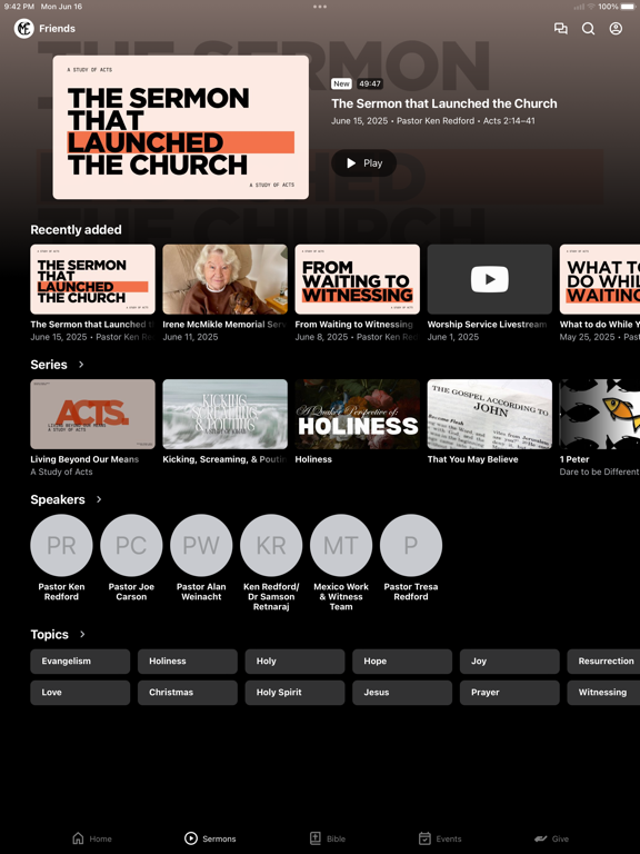 Meridian Friends Church iPad screenshot 2 - Education app