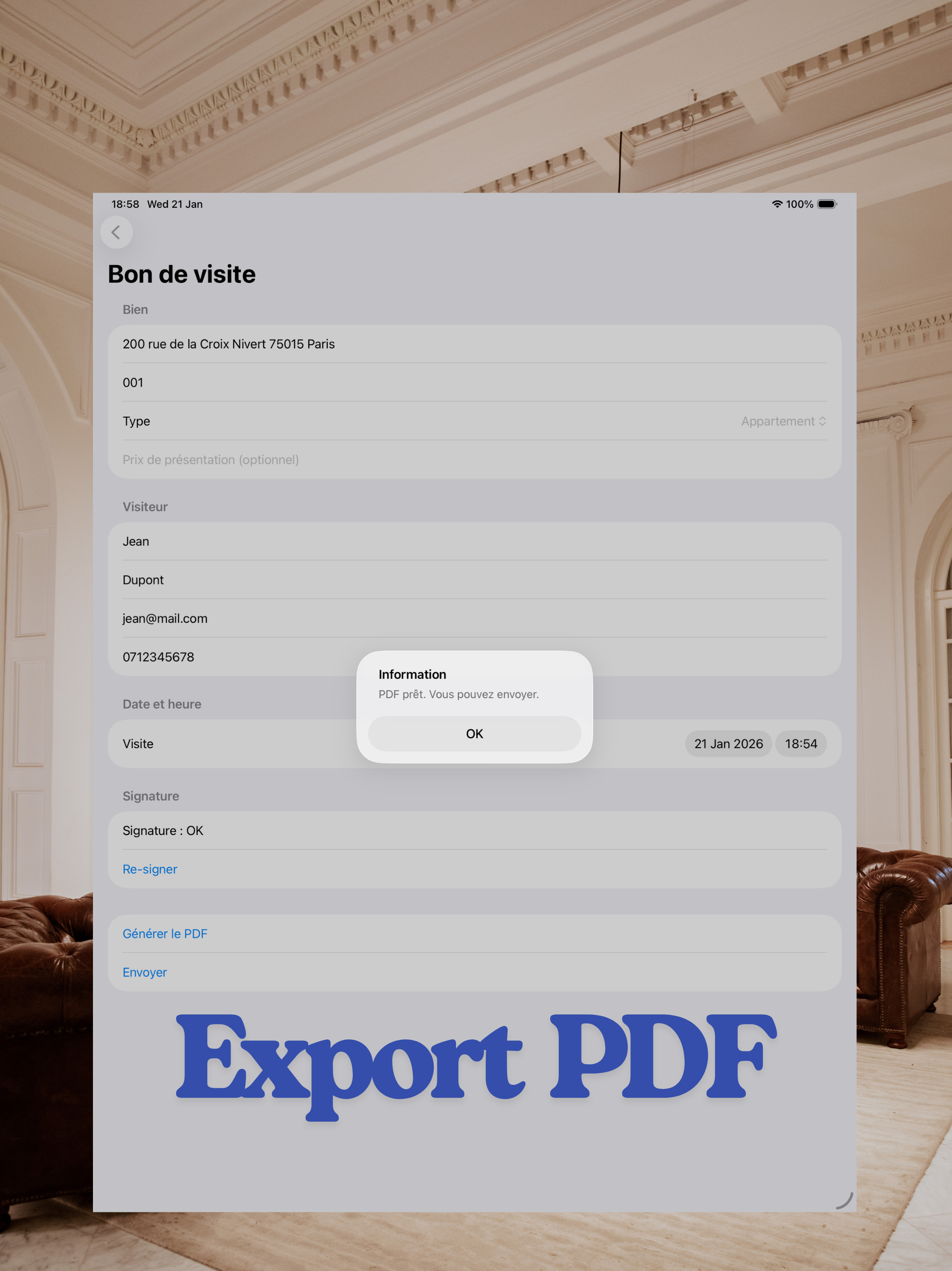 Bon de visite – Immobilier screenshot 10