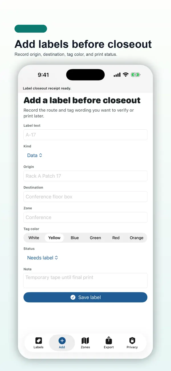 Screenshot #2 pour Cable Label Pocket