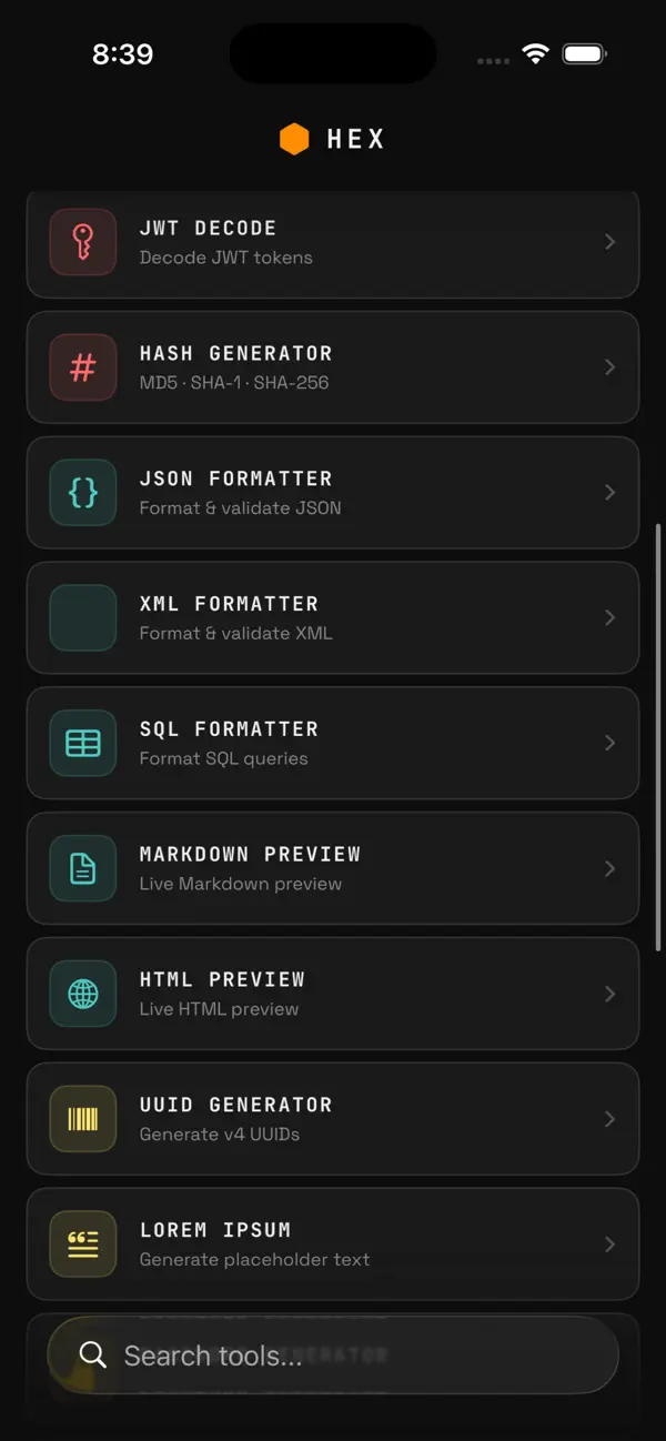 #4. Hex: Dev Tools (iOS) By: Chad Neal