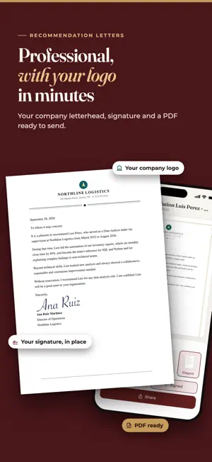 Recommendation letter screenshot 1