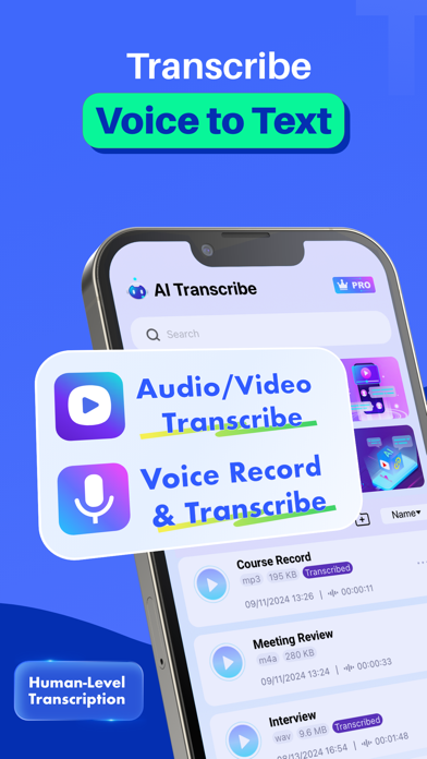 Screenshot #1 pour AI Transcribe: Record, Summary