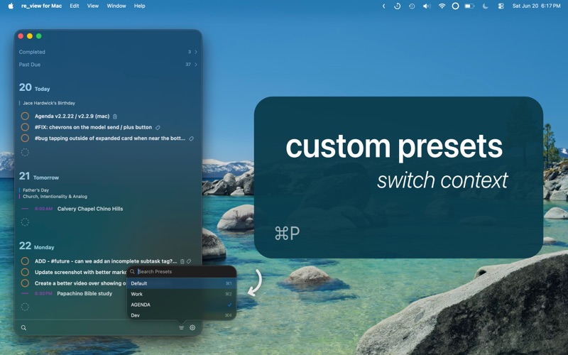 review³ - todo list, planner screenshot