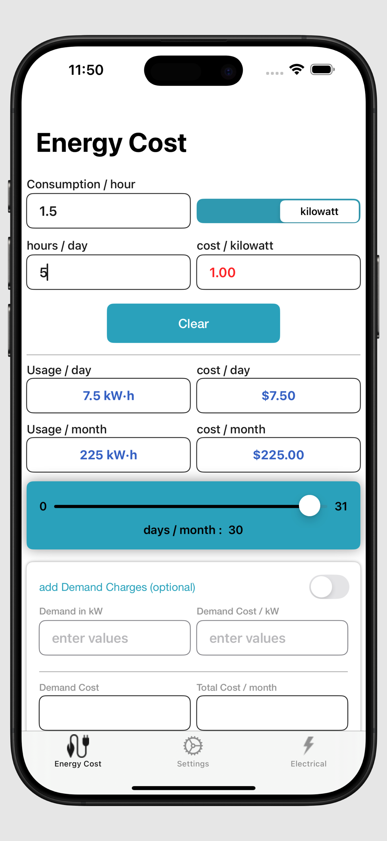 Energy Cost Calculator