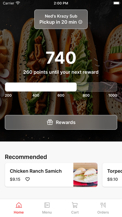Ned's Krazy Sub To Go iPhone screenshot 1 - Food & Drink app