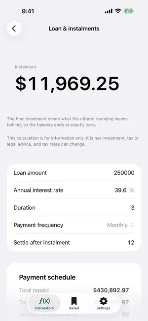 Compound Interest, FIRE, Loan screenshot 2