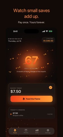 Emberkeep: Savings Streak iPhone screenshot