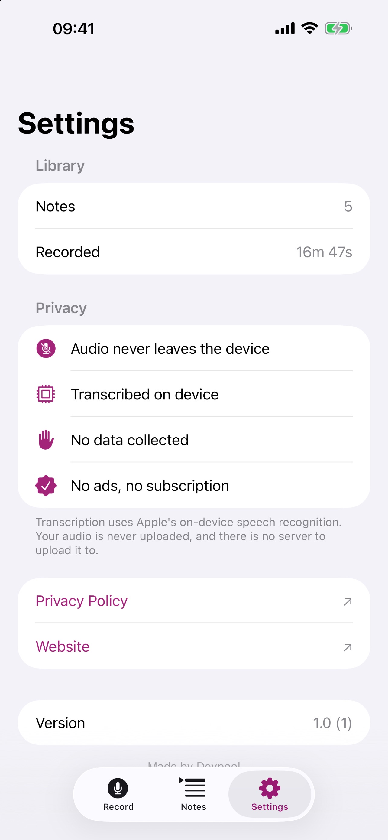 Screenshot 3 of Voice Notes - Transcribe Text