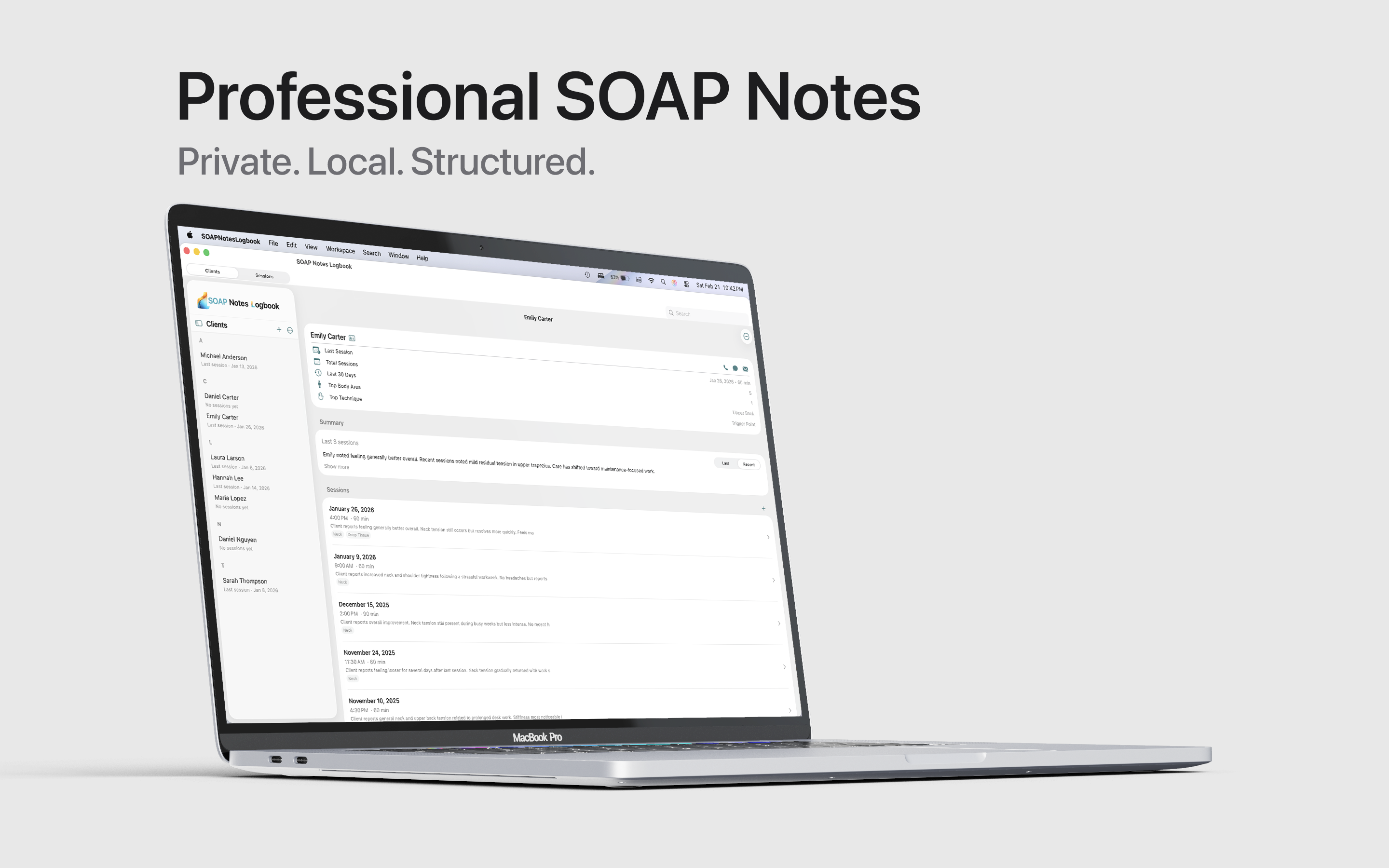 SOAP Notes Logbook