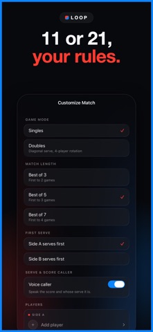 Ping Pong Scoreboard: Loop iPhone screenshot