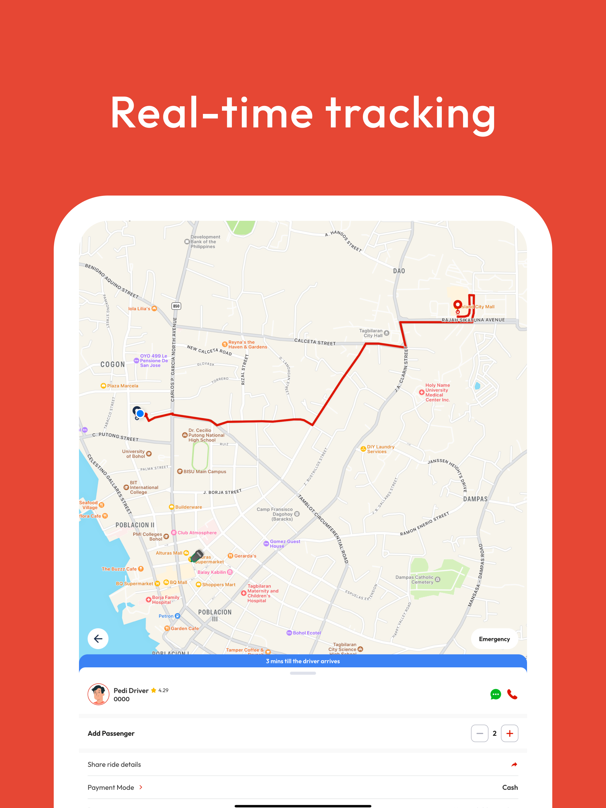 Pedi App - Request a Ride