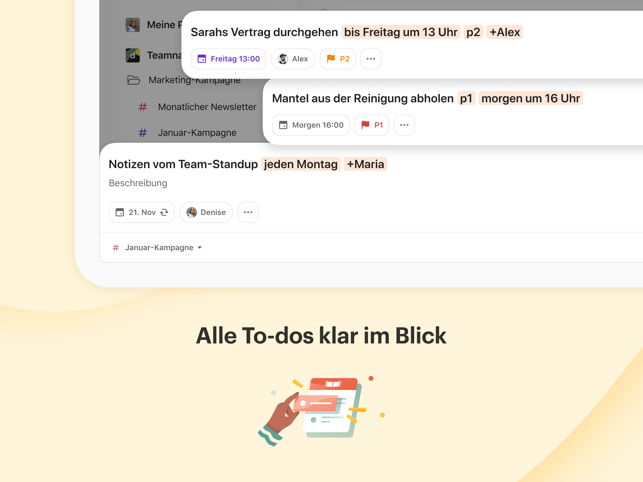 Todoist: To do list, Kalender Screenshot