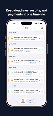OshiCal iPhone screenshot
