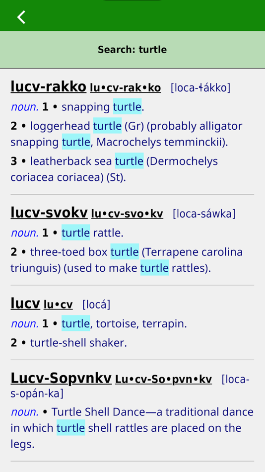 #5. Muscogee Language Dictionary (iOS) Podle: College of the Muscogee Nation