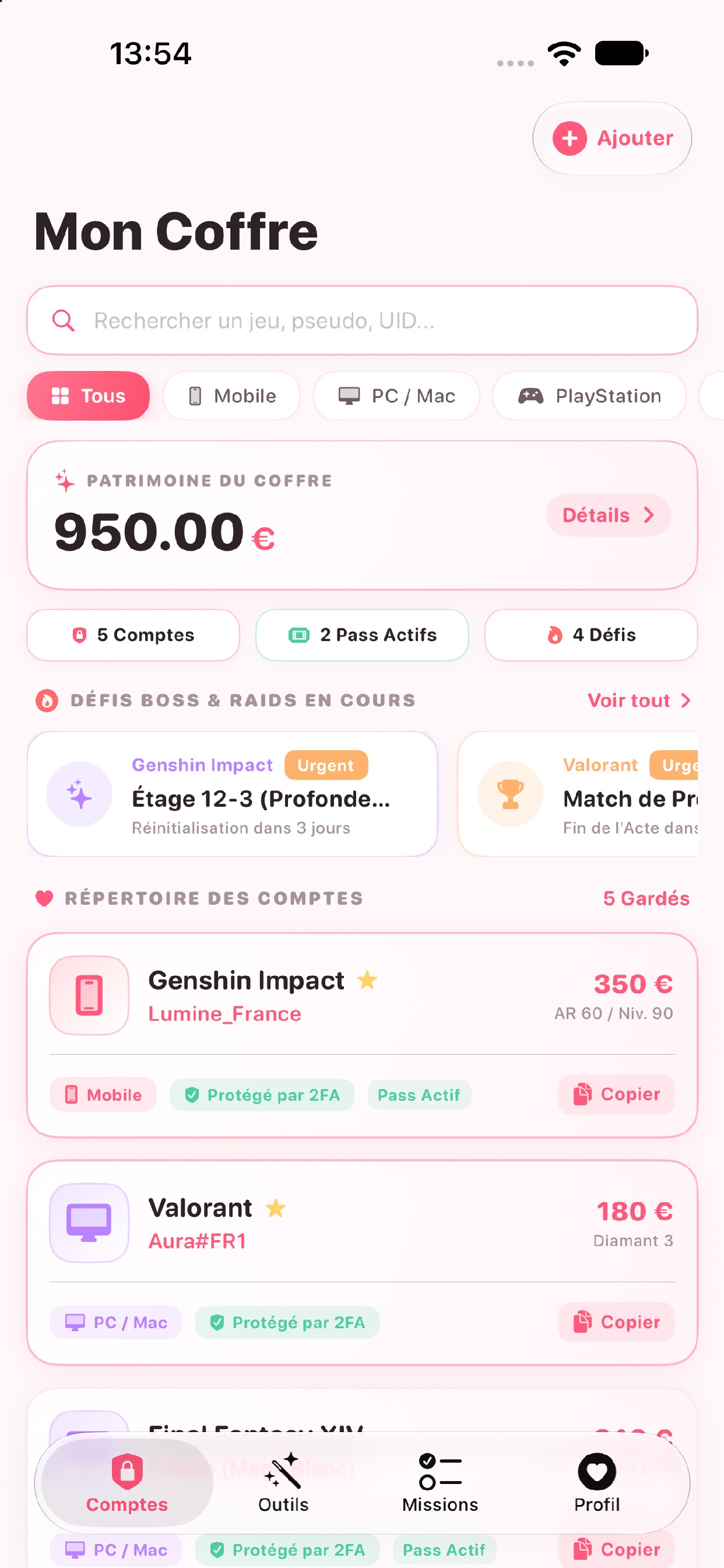 Screenshot 1 of JeuLog-Gérer vos comptes