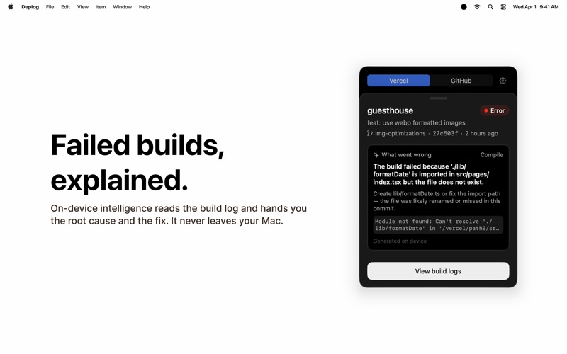 Deplog screenshot