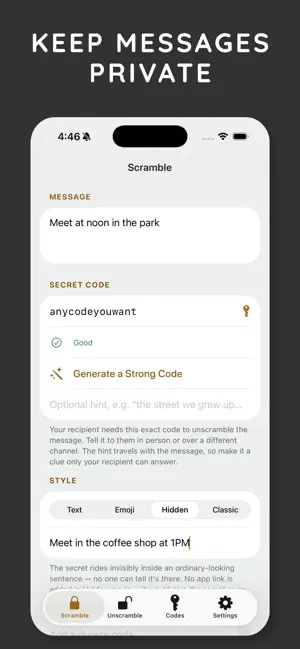 Encrypt Messages: Secret Text screenshot 1