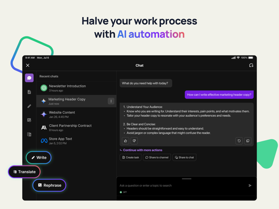 Swit iPad screenshot 2 - Business app
