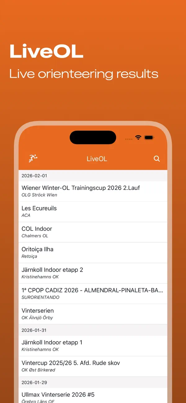 Screenshot #1 pour Orienteering Live Results