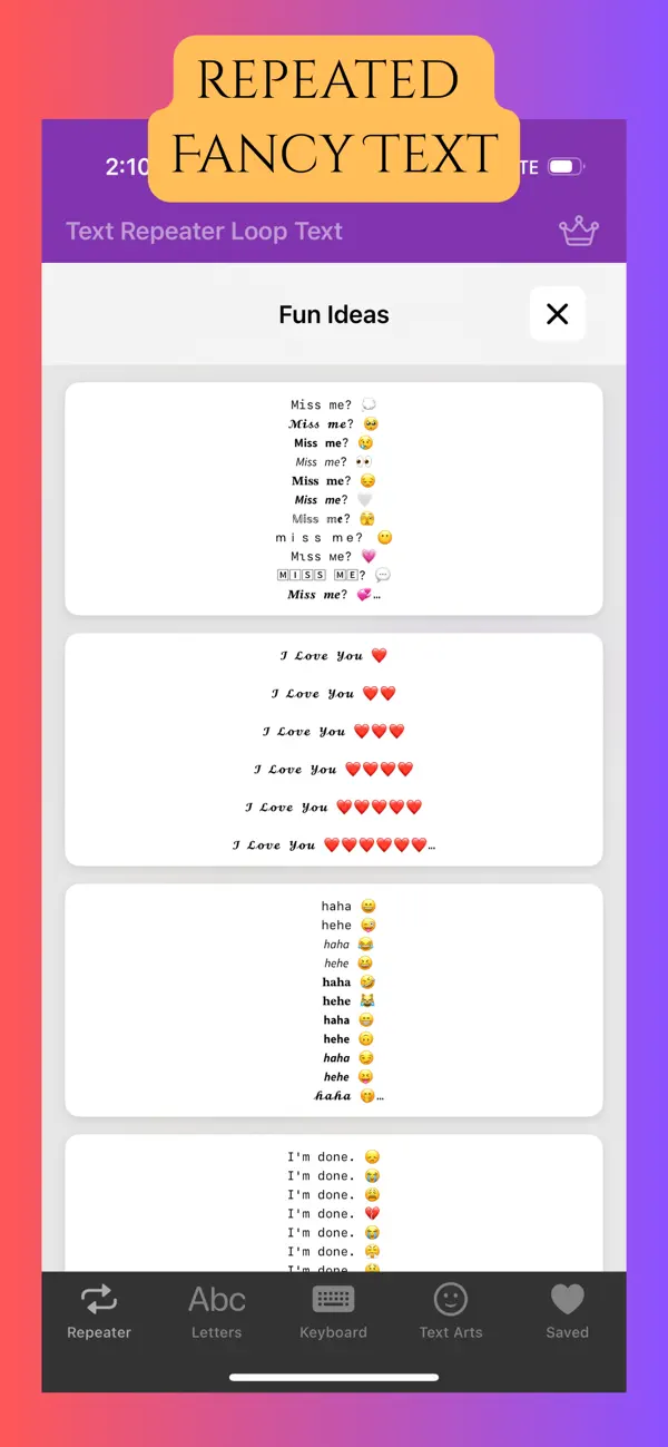 #2. Text Repeater Loop Text (iOS) Ved: Nitesh Singh