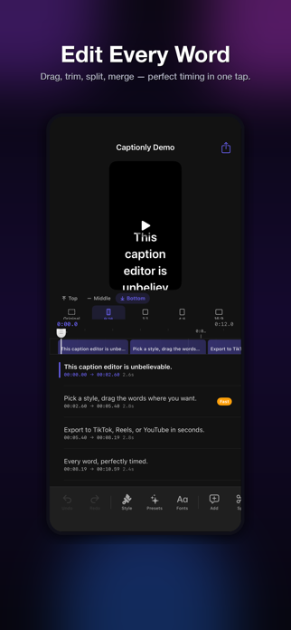 Captionly: AI Subtitle Maker Screenshot 5 of 5