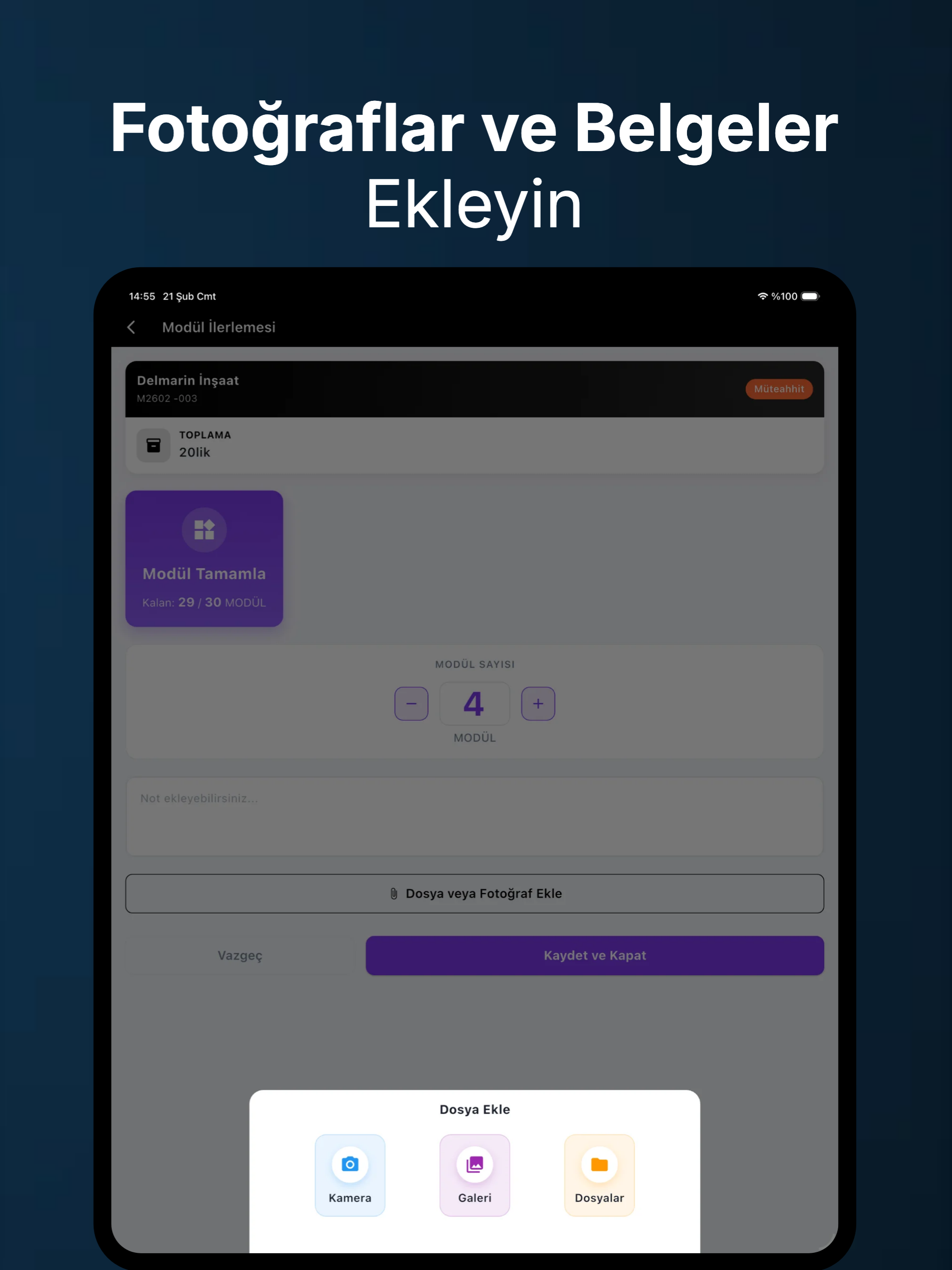 Şentürk - Mobilya İş Takip