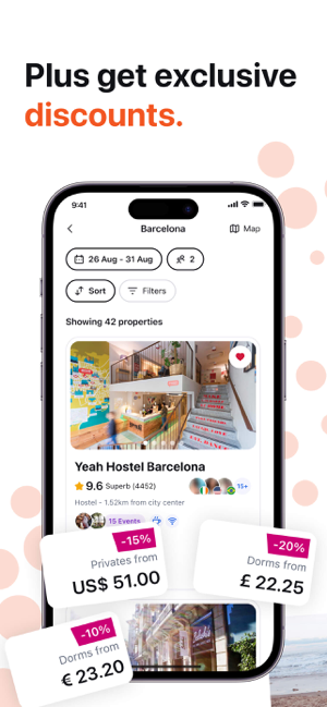 Hostelworld: Hostel Travel App Screenshot